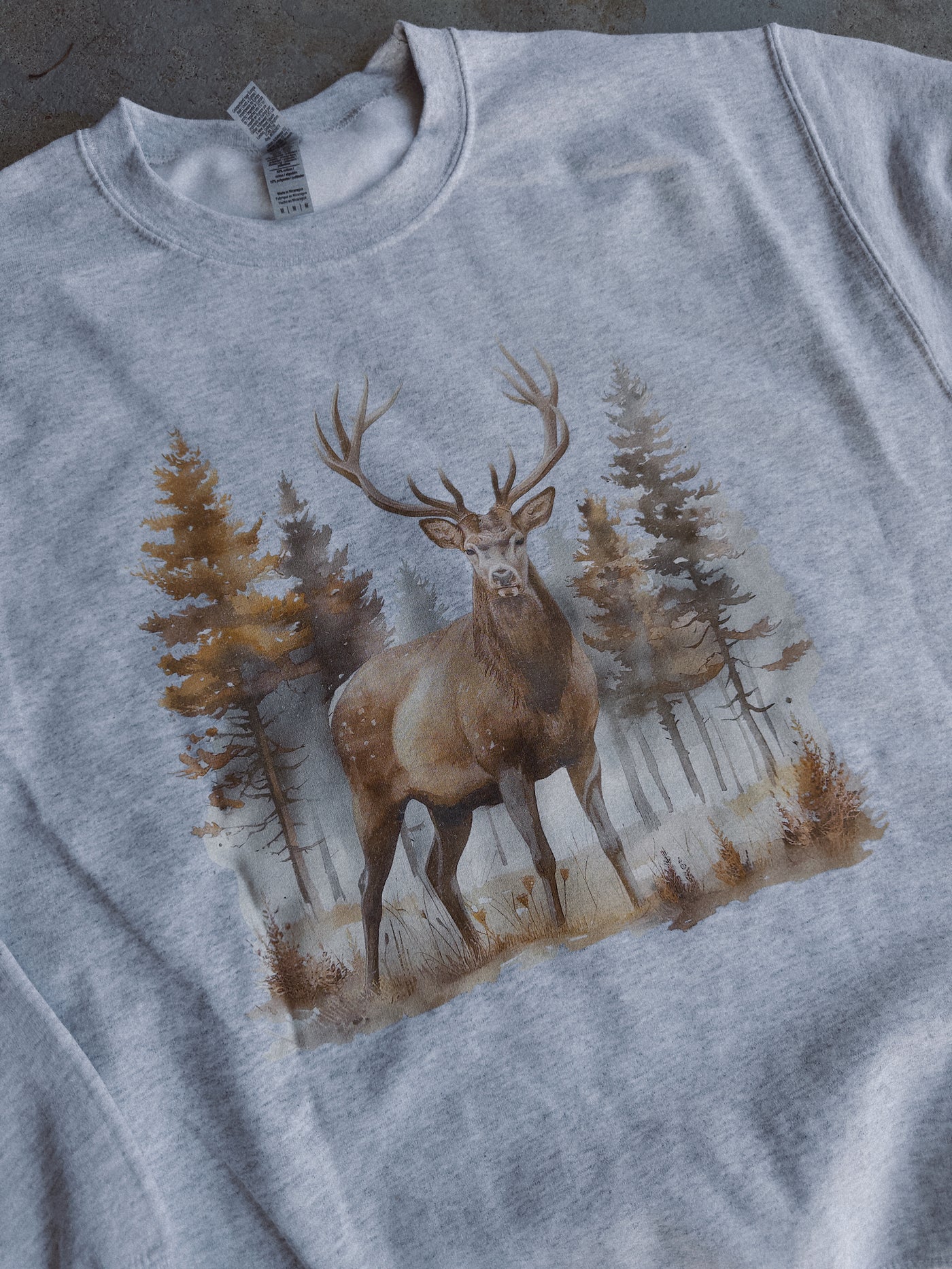 Deer Scene Sweatshirt - Ash