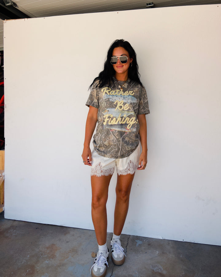 Rather Be Fishing Cotton Tee - Camo