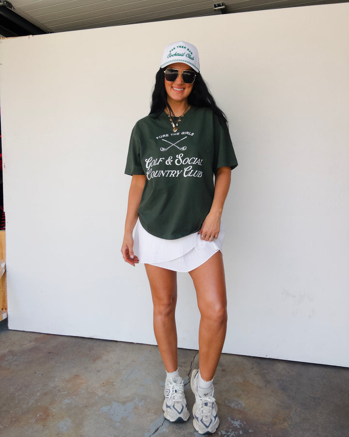 Fore The Girls Cotton Tee - Hunter Green