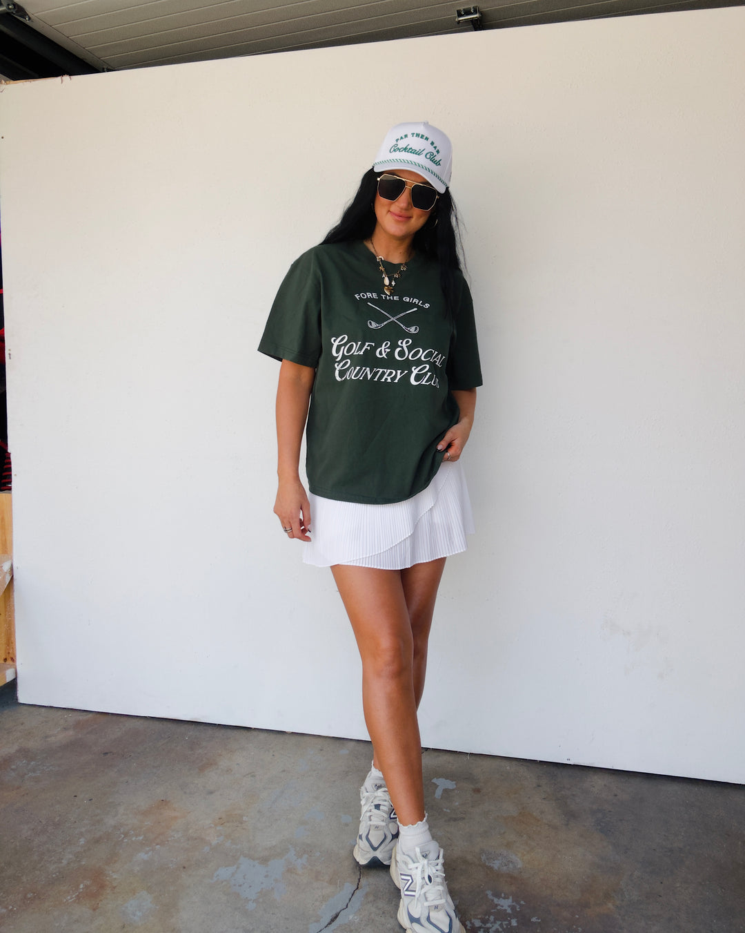 Fore The Girls Cotton Tee - Hunter Green