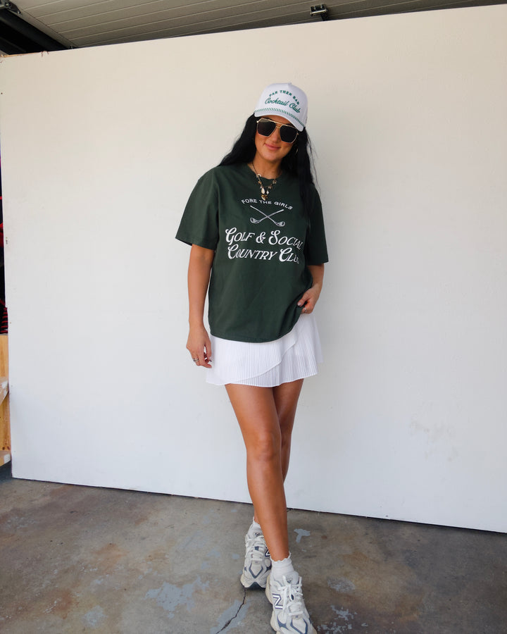 Fore The Girls Cotton Tee - Hunter Green