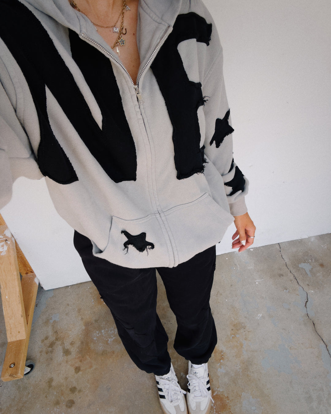 NE Star Zip Jacket - Charcoal/Black