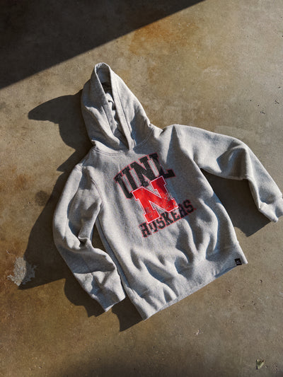 Huskers Youth Hoodie - H. Grey