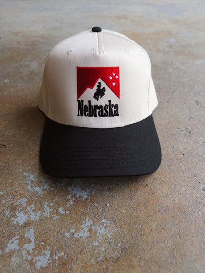 Nebraska Cowboy Hat - Cream/Black