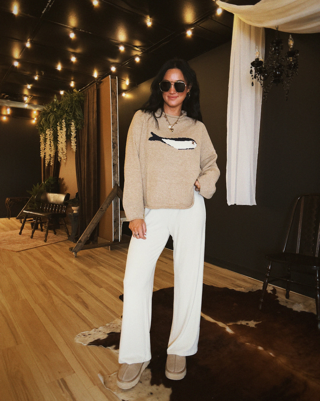 Gone Fishing Sweater - Oat