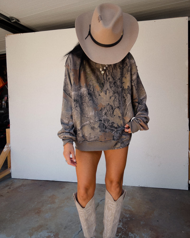 Camo Club Mock Neck Sweatshirt - Green Camo