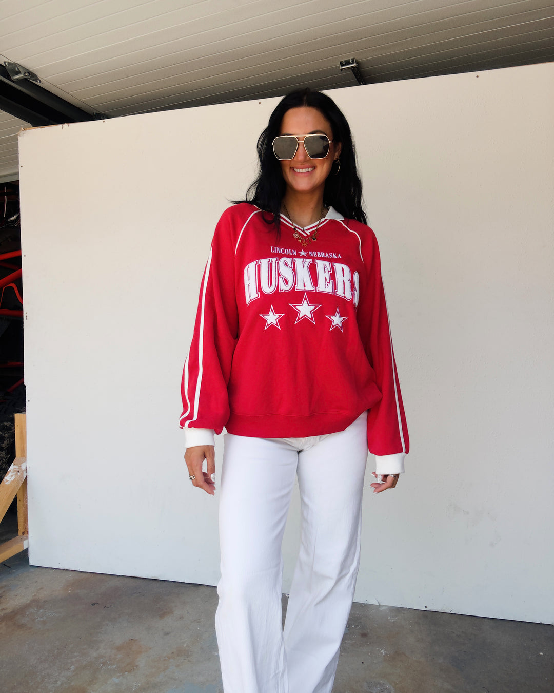 Huskers Slate Sweatshirt - Red/White