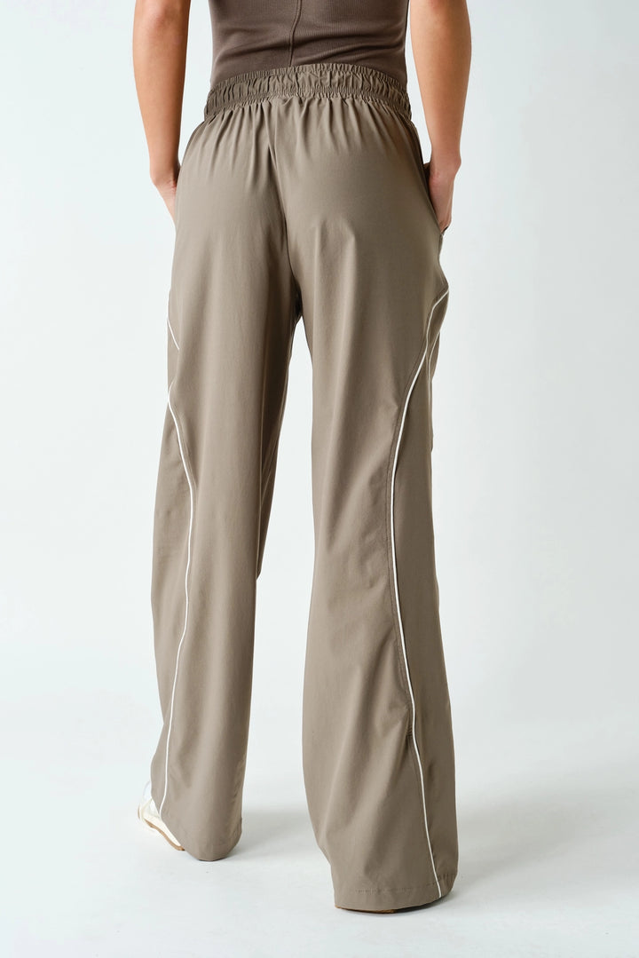 Sideline Track Pants - Truffle/White