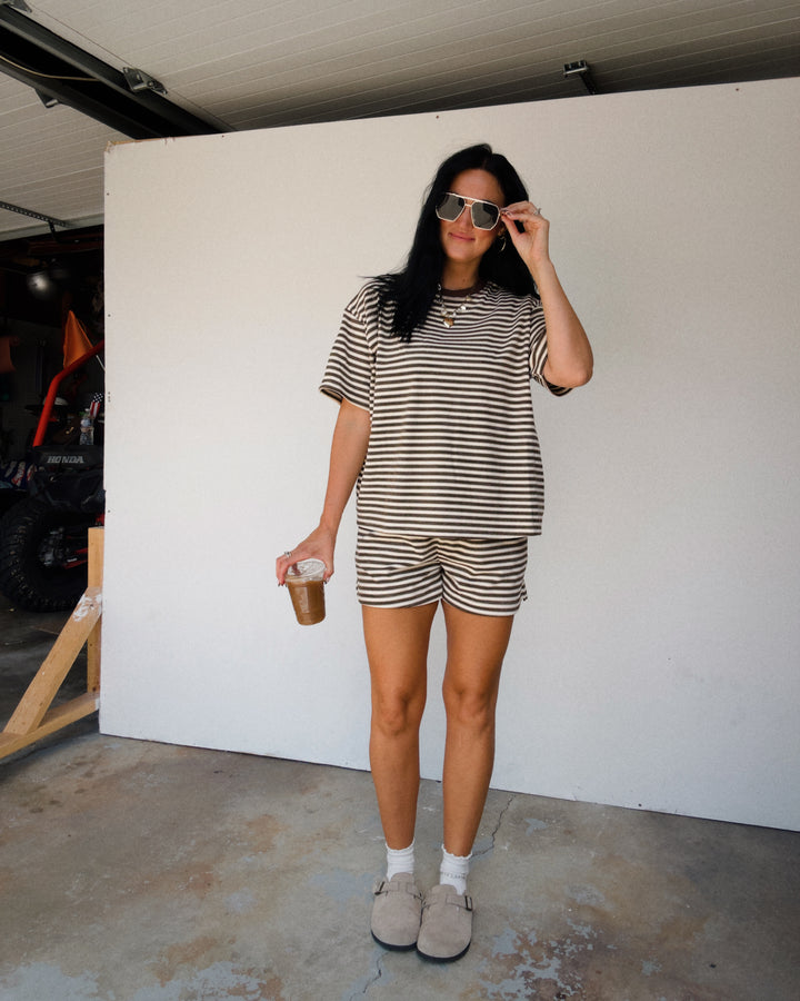 Morgan Striped Tee - Brown Multi