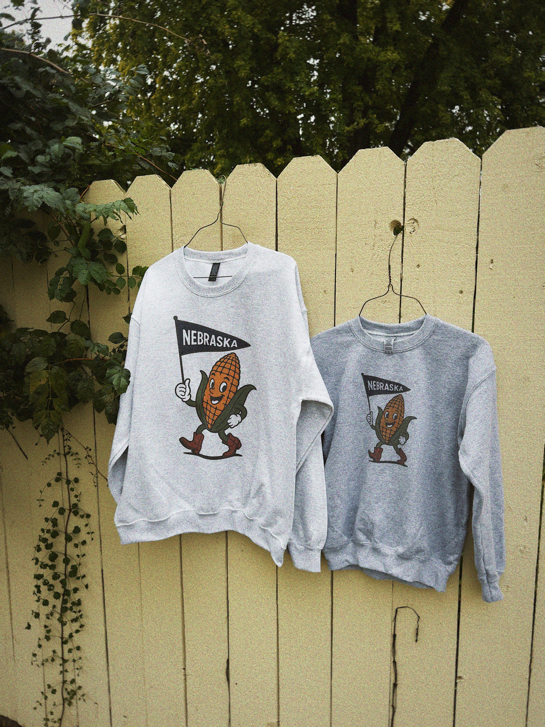 Youth Nebraska Corn Sweatshirt - H. Grey