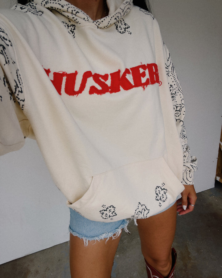 Huskers Bandana Hoodie - Cream