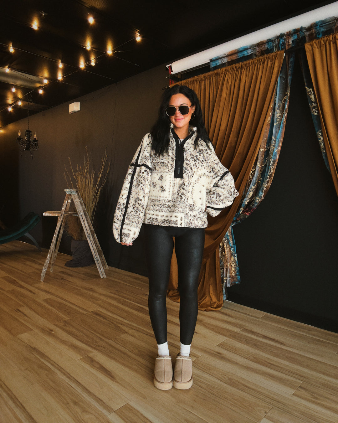Desert Paisley Half-Zip Pullover - Cream Multi