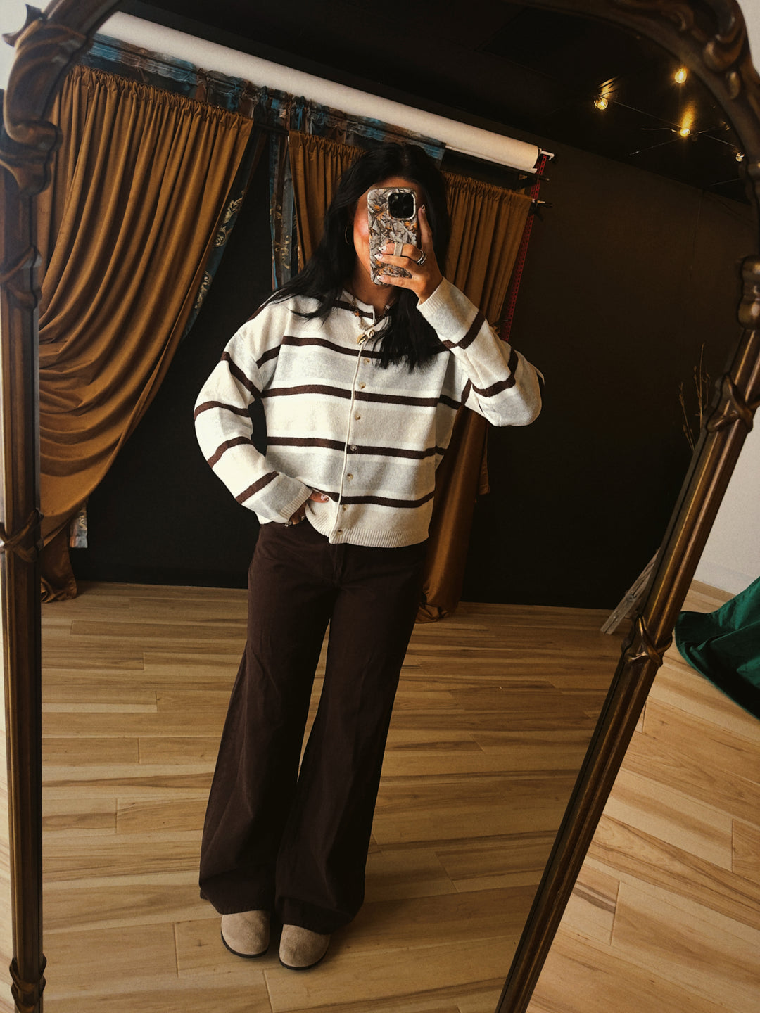 Cinnamon Stripe Cardigan - Ash Multi