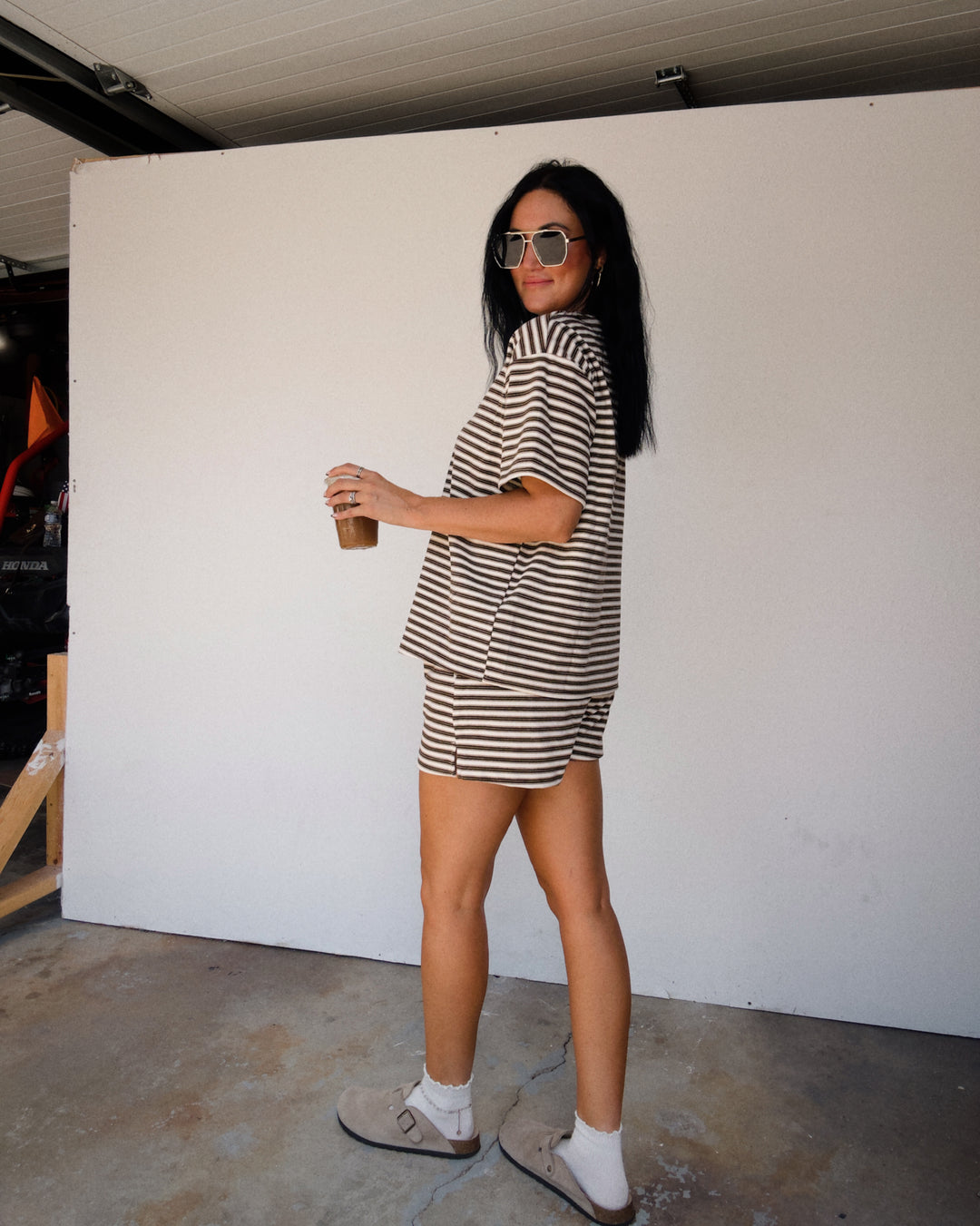 Morgan Striped Tee - Brown Multi