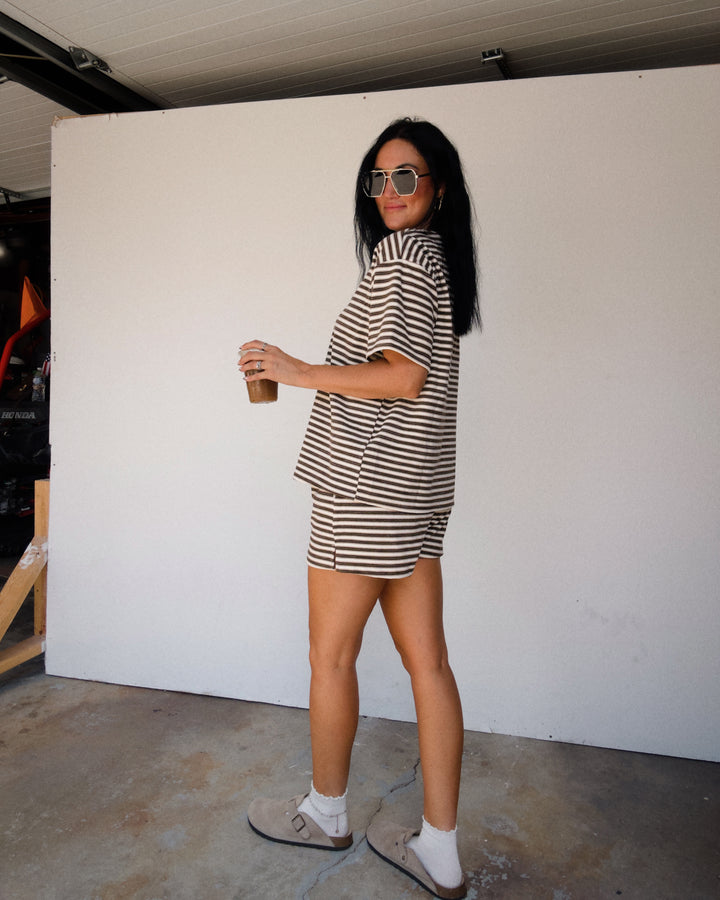 Morgan Striped Tee - Brown Multi
