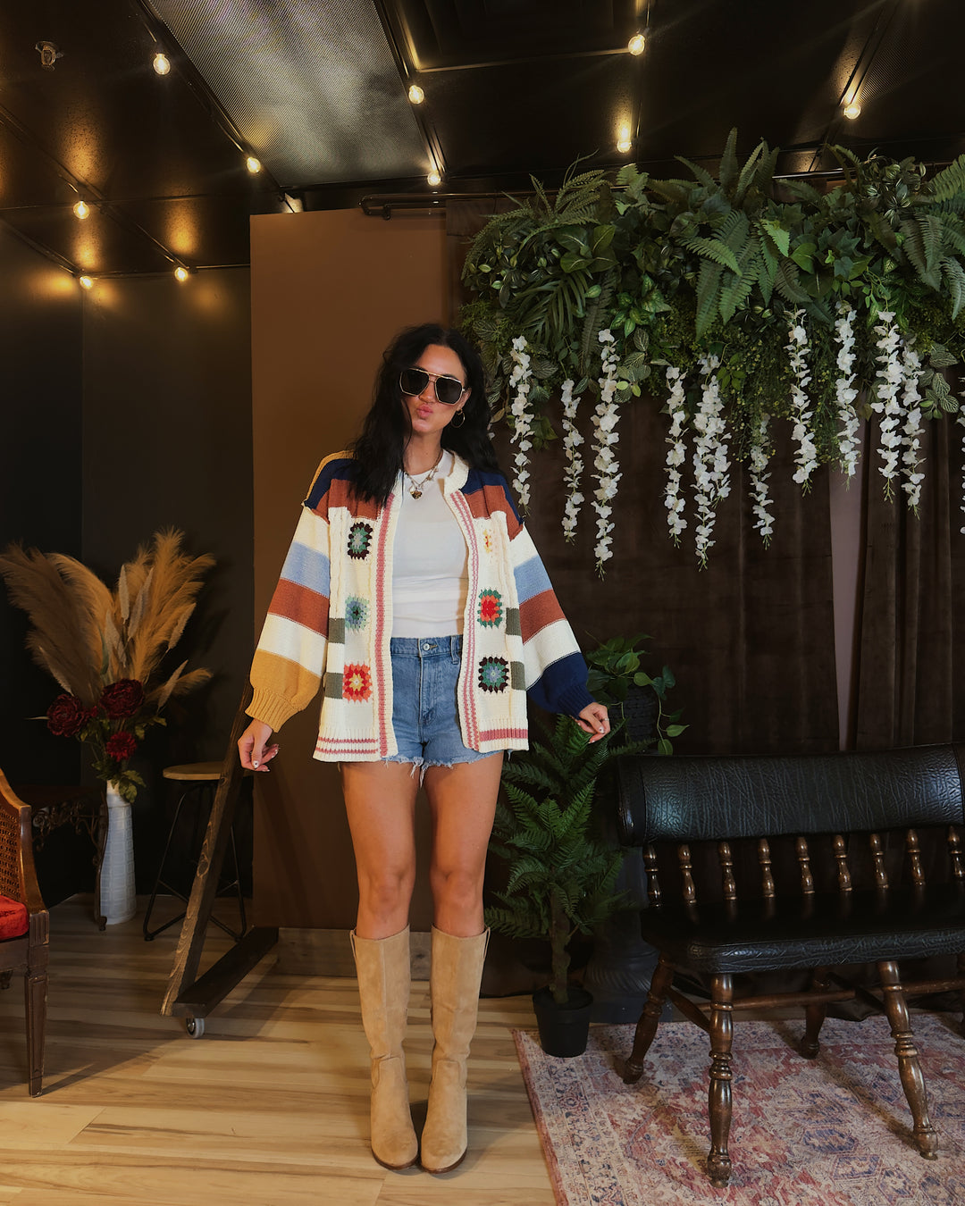 Rustic Soul Patchwork Cardigan - Cream Multi