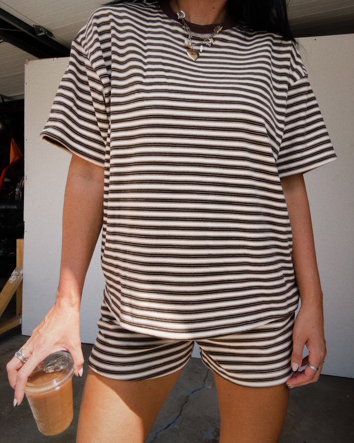 Morgan Striped Tee - Brown Multi