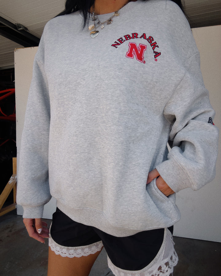 Nebraska Back Sweatshirt - Ash