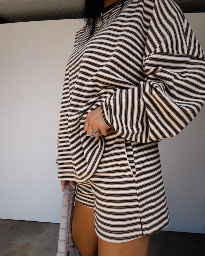 Morgan Striped Shorts - Brown Multi