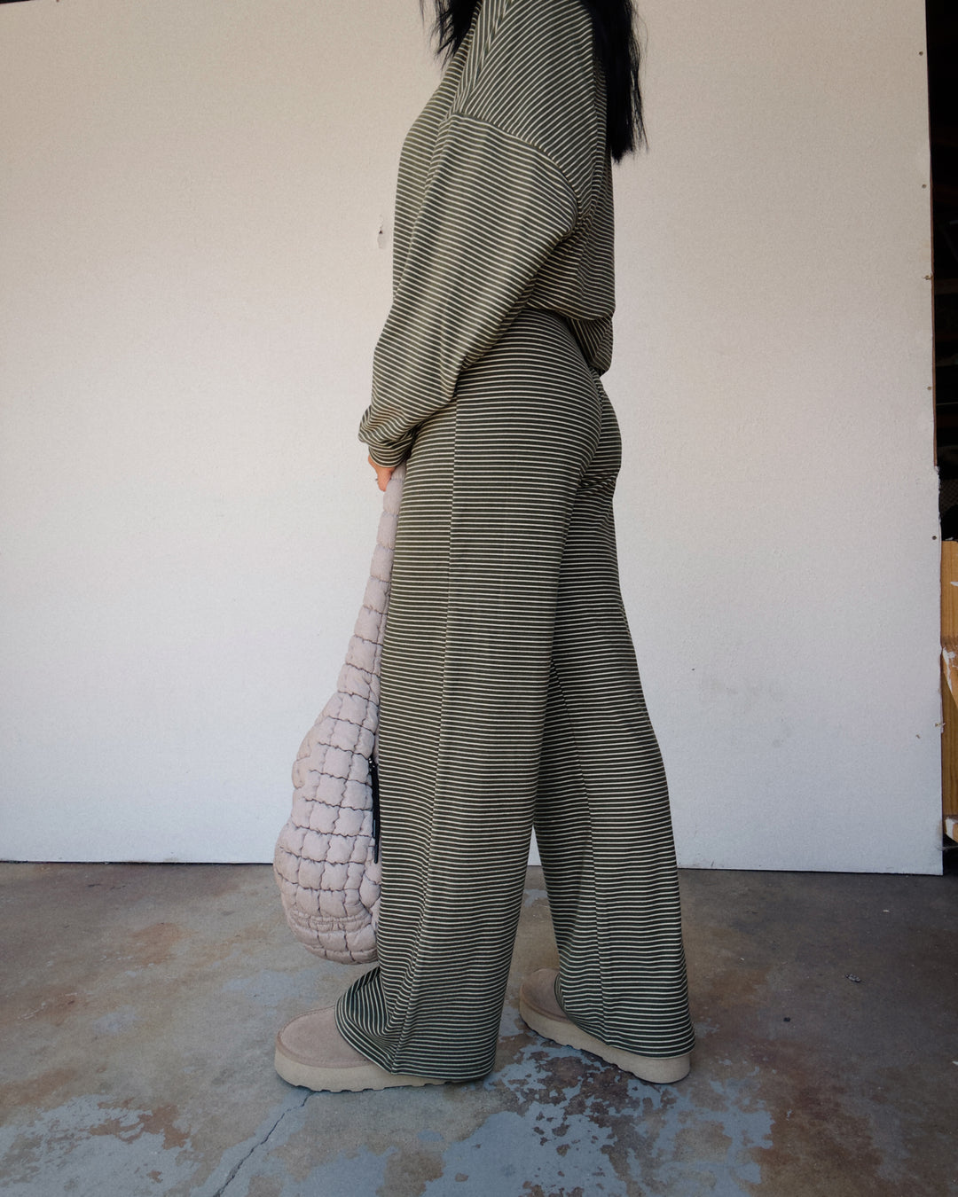 Levi Fleece Pants - Olive/Cream