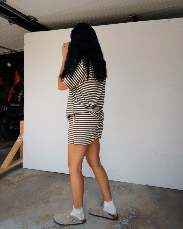Morgan Striped Tee - Brown Multi