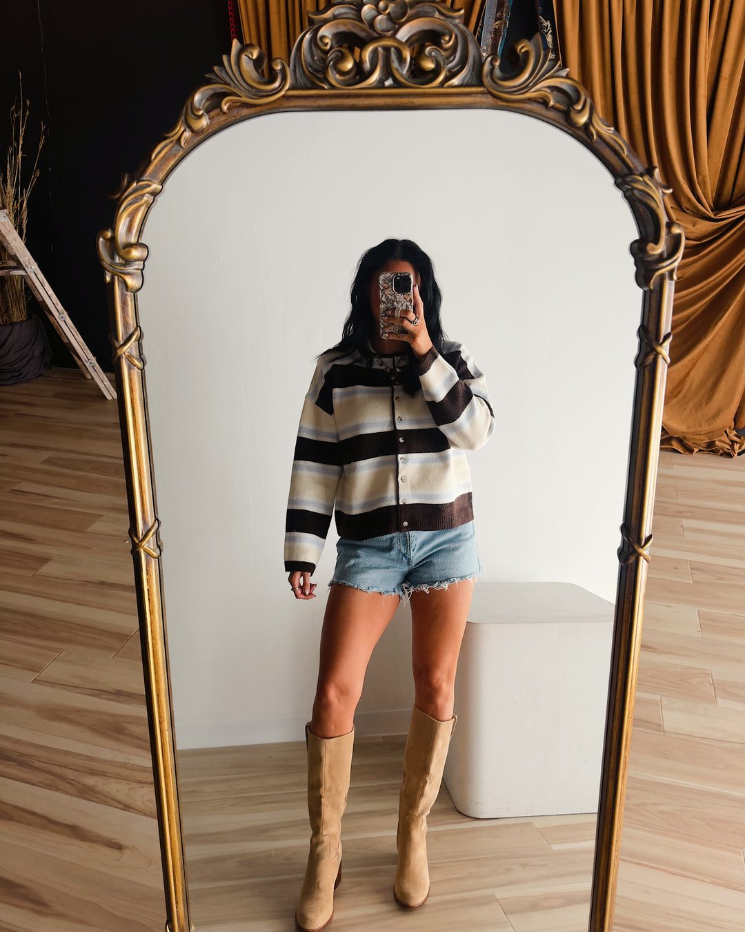 Bluebell Stripe Cardigan - Brown Multi