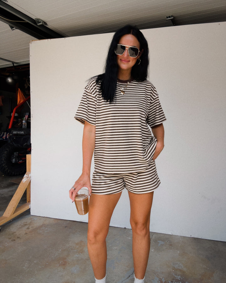 Morgan Striped Tee - Brown Multi