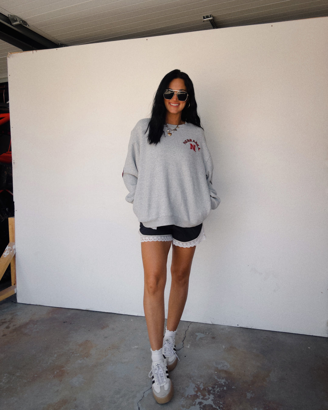Nebraska Back Sweatshirt - Ash