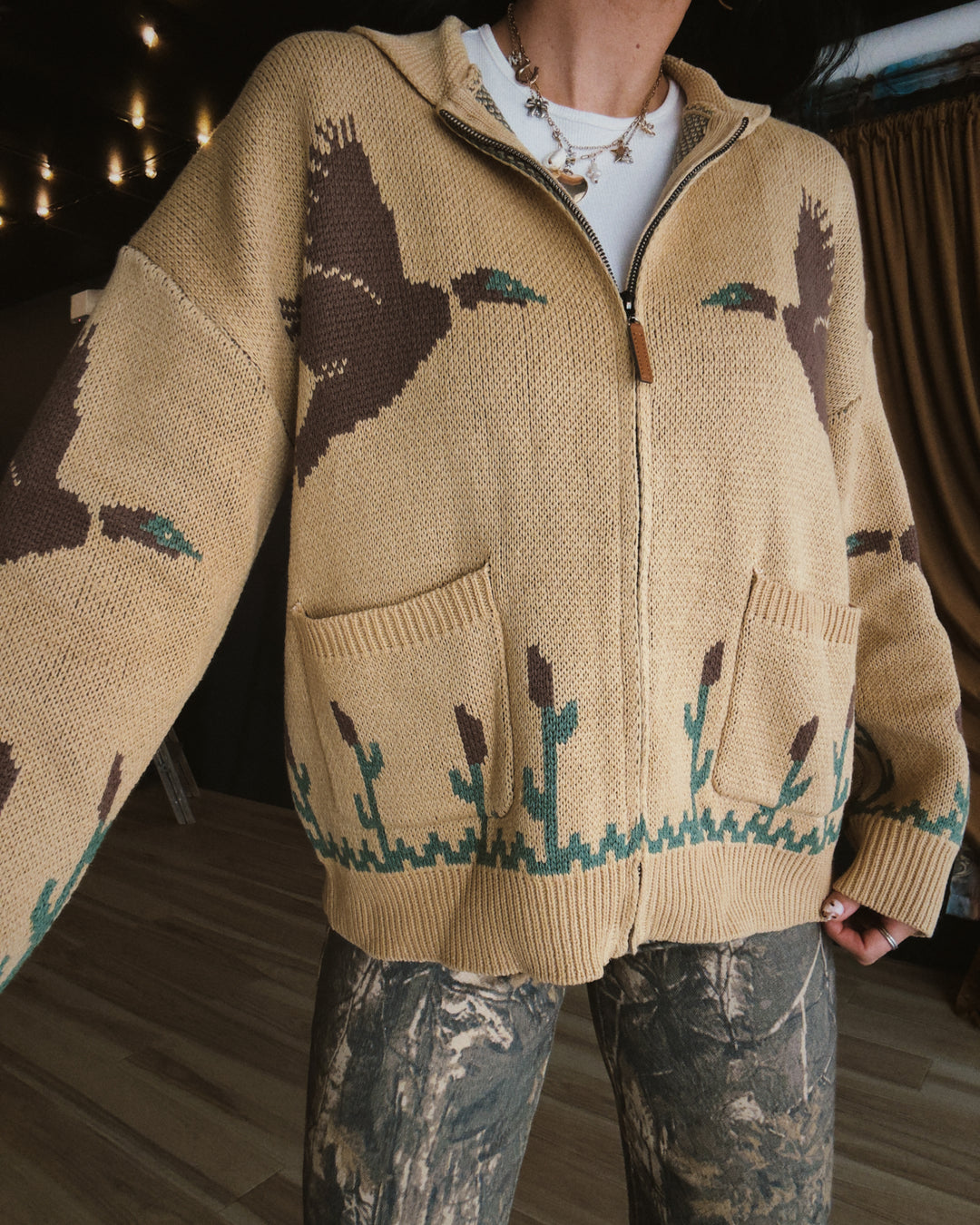 Duck Season Cardigan - Tan