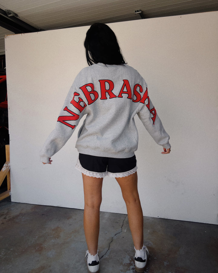 Nebraska Back Sweatshirt - Ash