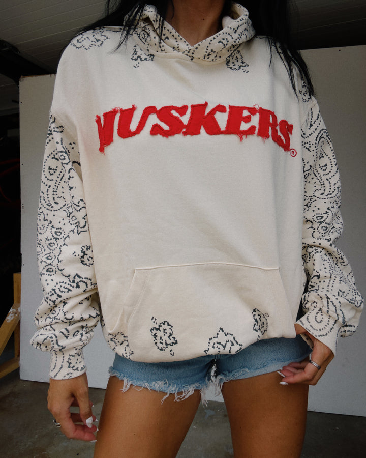 Huskers Bandana Hoodie - Cream