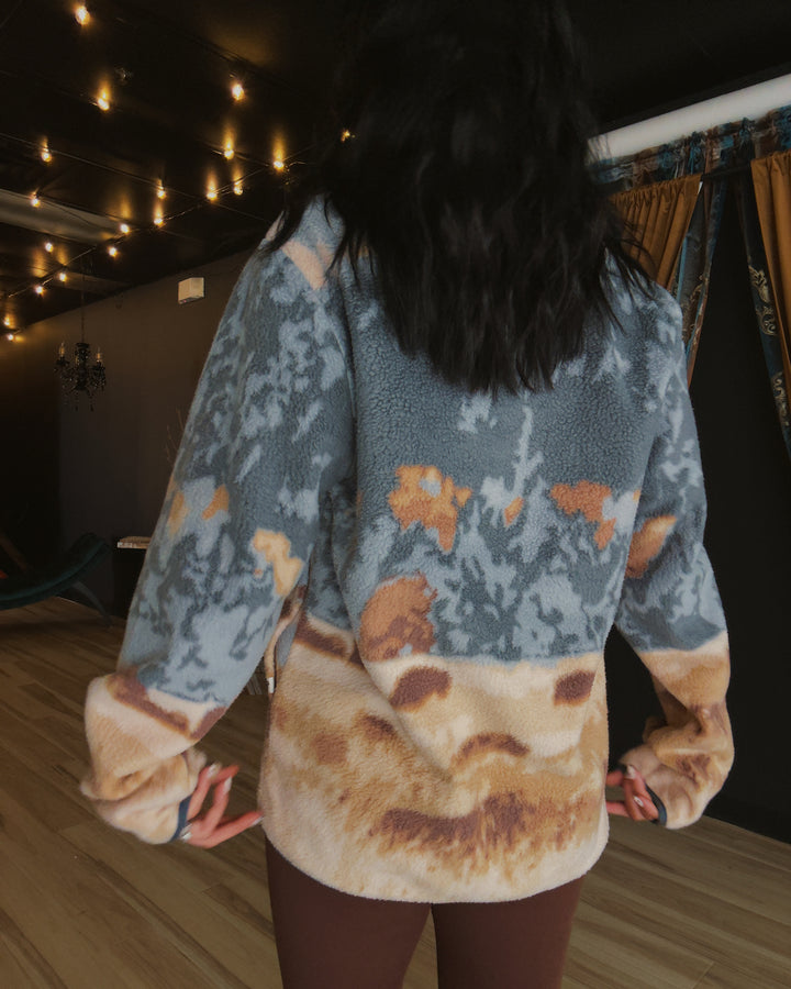 Buffalo Trails Half-Snap Pullover - Blue/Brown