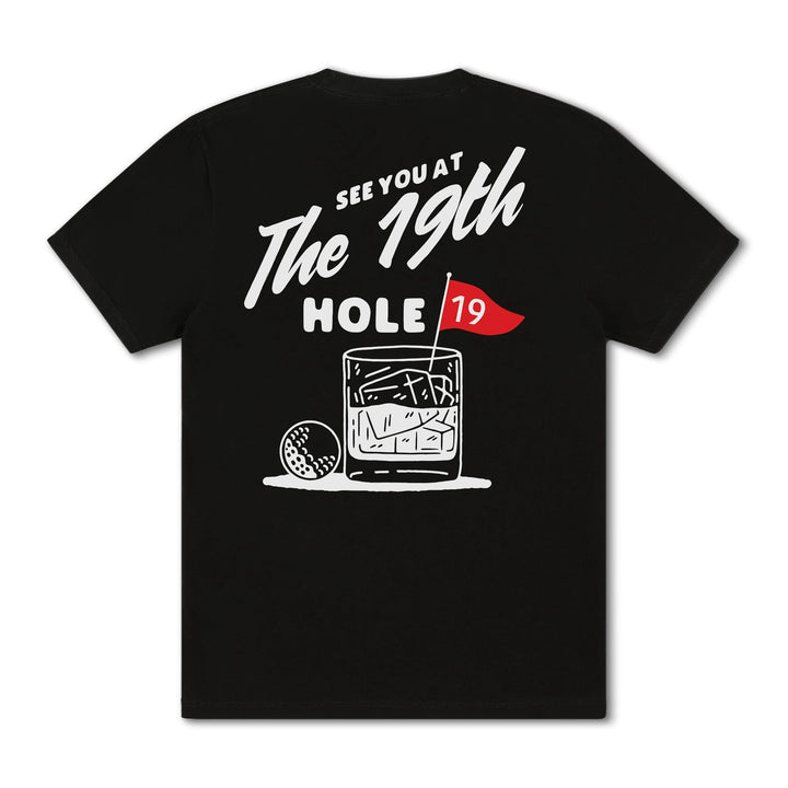 See You At The 19th Hole Cotton Tee - Black